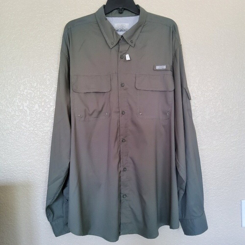 Ocean + Coast Fishing Shirt  2X Olive Green